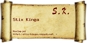 Stix Kinga névjegykártya